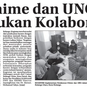 Ehime and UNG Collaboration: Karawo Development in North Bulango