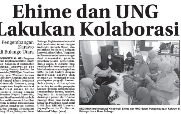 Ehime and UNG Collaboration: Karawo Development in North Bulango